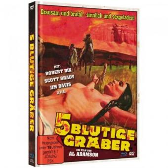 5 Blutige Gräber (Limited Mediabook, Blu-ray+DVD, Cover B) (1970) [FSK 18] [Blu-ray] 