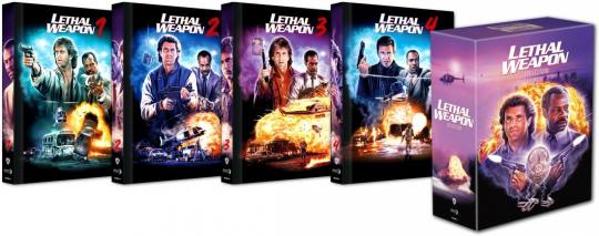 Lethal Weapon 1-4 Collection (4 Mediabooks im Schuber, 5 Blu-ray+3 DVDs, Cover A) [FSK 18] [Blu-ray] 