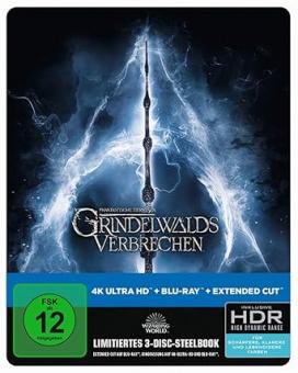 Phantastische Tierwesen: Grindelwalds Verbrechen (Kinofassung+Extended Cut, Limited Steelbook, 4K Ultra HD+Blu-ray) (2018) [4K Ultra HD] 