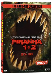 Piranha 1 + 2 (Limited Mediabook Edition, 2D + 3D Blu-ray, Cover D) (2010) [FSK 18] [3D Blu-ray] 