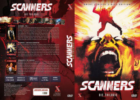 Scanners Trilogy (3-Disc Große Hartbox, Limitiert auf 222 Stück) [FSK 18] 