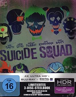 Suicide Squad inkl. Extended Cut (Limited Steelbook, 4K Ultra HD+Blu-ray) (2016) [4K Ultra HD] 