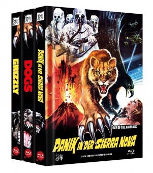 Tierhorror Vorteilspack (Grizzly, Killerhunde, Panik in der Sierra Nova, 3 Mediabooks, 6 Discs) [FSK 18] [Blu-ray] 