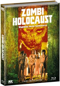 Zombies unter Kannibalen (Zombie Holocaust) (Limited Wattiertes Mediabook, Blu-ray+DVD, Cover B) (1979) [FSK 18] [Blu-ray] [Gebraucht - Zustand (Sehr Gut)] 